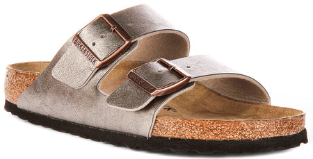 Birkenstock Arizona Sandals | Taupe Birko-Flor for Women - Regular Fit